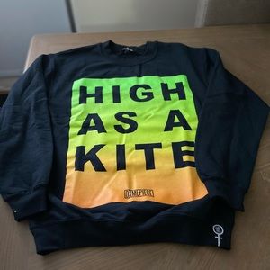 DIMEPIECE “High As A Kite “ Black Sweatshirt Small NWT $85